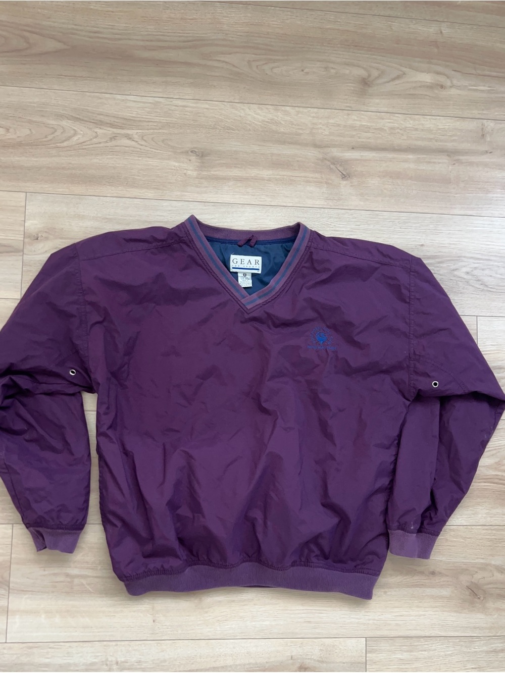 Gear For Sports Men's V-Neck Sweater Jacket - Plum with Navy Trim